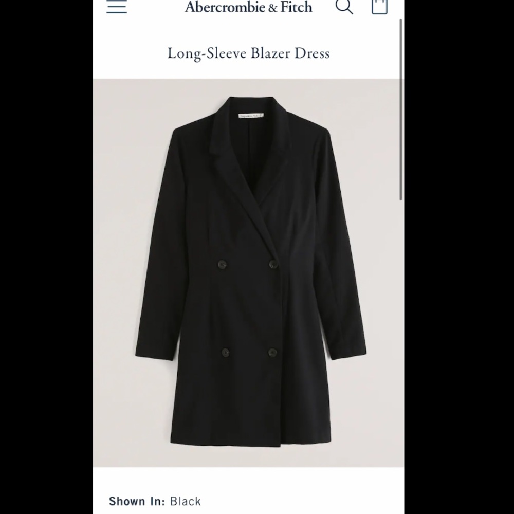 NWOT long sleeve short black Abercrombie blazer dress (or just blazer!)